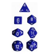 Hracie kocky Chessex 7 Dice Set Opaque polyhedral Blue