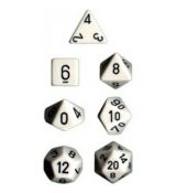 Hracie kocky Chessex 7 Dice Set Opaque Polyhedral White