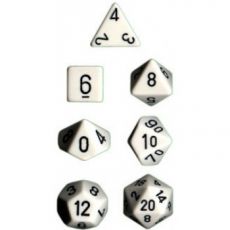 Hracie kocky Chessex 7 Dice Set Opaque Polyhedral White