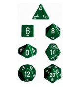 Hracie kocky Chessex 7 Dice Set Opaque polyhedral Green
