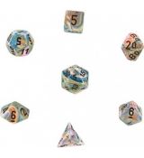 Hracie kocky Chessex 7 Dice Set Festive Virbrant