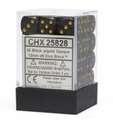 Hracie kocky Chessex Opaque Black/Gold