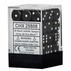 Hracie kocky Chessex Opaque Black/W