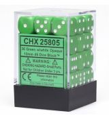 Hracie kocky Chessex Opaque Green/W