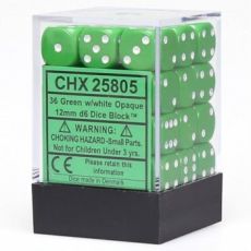 Hracie kocky Chessex Opaque Green/W