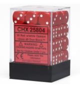 Hracie kocky Chessex Opaque Red/W