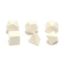 Hracie kocky Chessex 6 Dice Set Polyhedral Blank  White