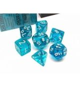 Hracie kocky Chessex 7 Dice Set Translucent Teal