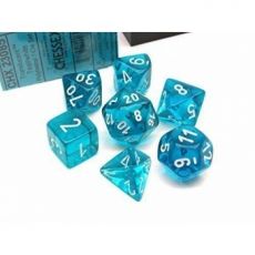 Hracie kocky Chessex 7 Dice Set Translucent Teal