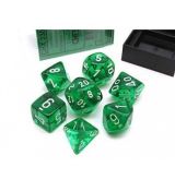 Hracie kocky Chessex 7 Dice Set Translucent Green