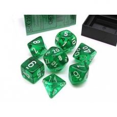 Hracie kocky Chessex 7 Dice Set Translucent Green