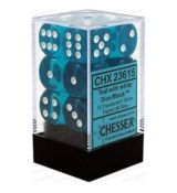 Hracie kocky Chessex Transparent Teal