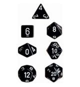 Hracie kocky Chessex 7 Dice Set Opaque Polyhedral Black