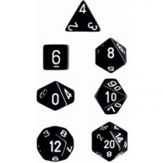 Hracie kocky Chessex 7 Dice Set Opaque Polyhedral Black